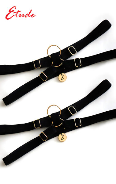  Straps “Antuanette”, 2 pcs. / black velvet